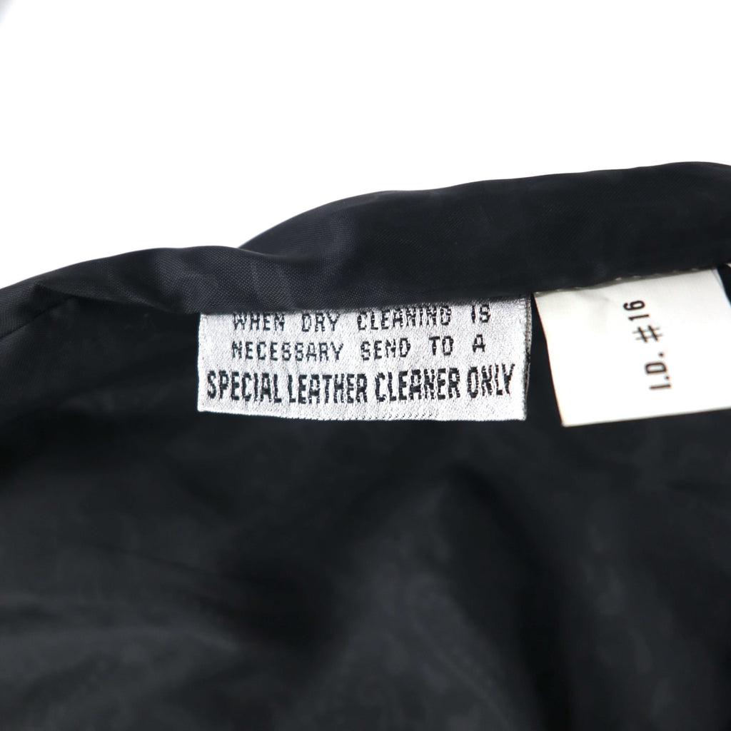 90s GLOBAL IDENTITY G-III LEATHER Chesterfield coat, M, black, leather, paisley lining