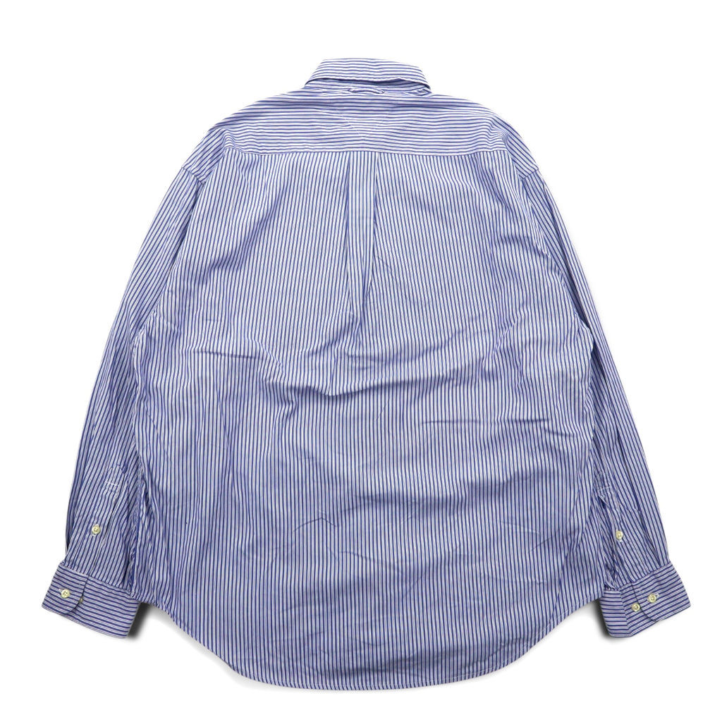 TOMMY HILFIGER 90s Big Size Button Down Shirt L Blue Striped Cotton