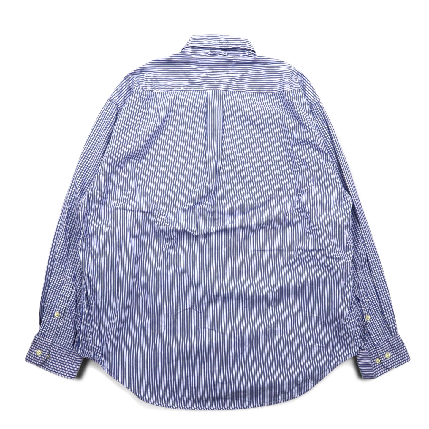 TOMMY HILFIGER 90s Big Size Button Down Shirt L Blue Striped Cotton