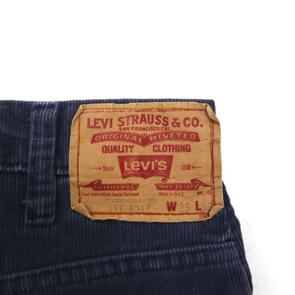 Levi's 1980s USA Made 517 Bootcut Corduroy Chino Pants, Size L, Navy, 1517 42TALON Button Back, 513 White Tab
