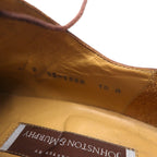 JOHNSTON &amp; MURPHY Italian Handcrafted Plain Toe Dress Shoes, Size 28cm, Brown Leather, 15-1528