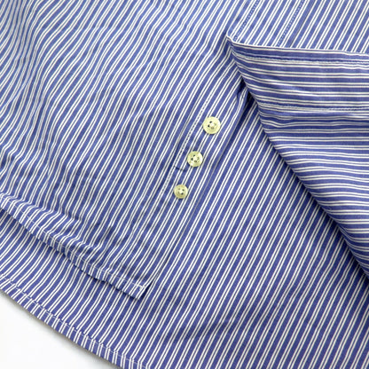 TOMMY HILFIGER 90s Big Size Button Down Shirt L Blue Striped Cotton