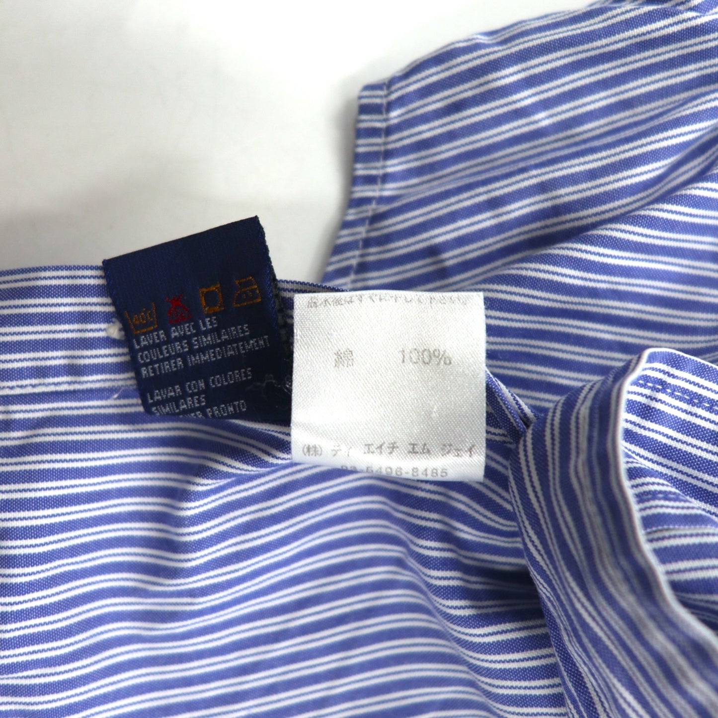 TOMMY HILFIGER 90s Big Size Button Down Shirt L Blue Striped Cotton