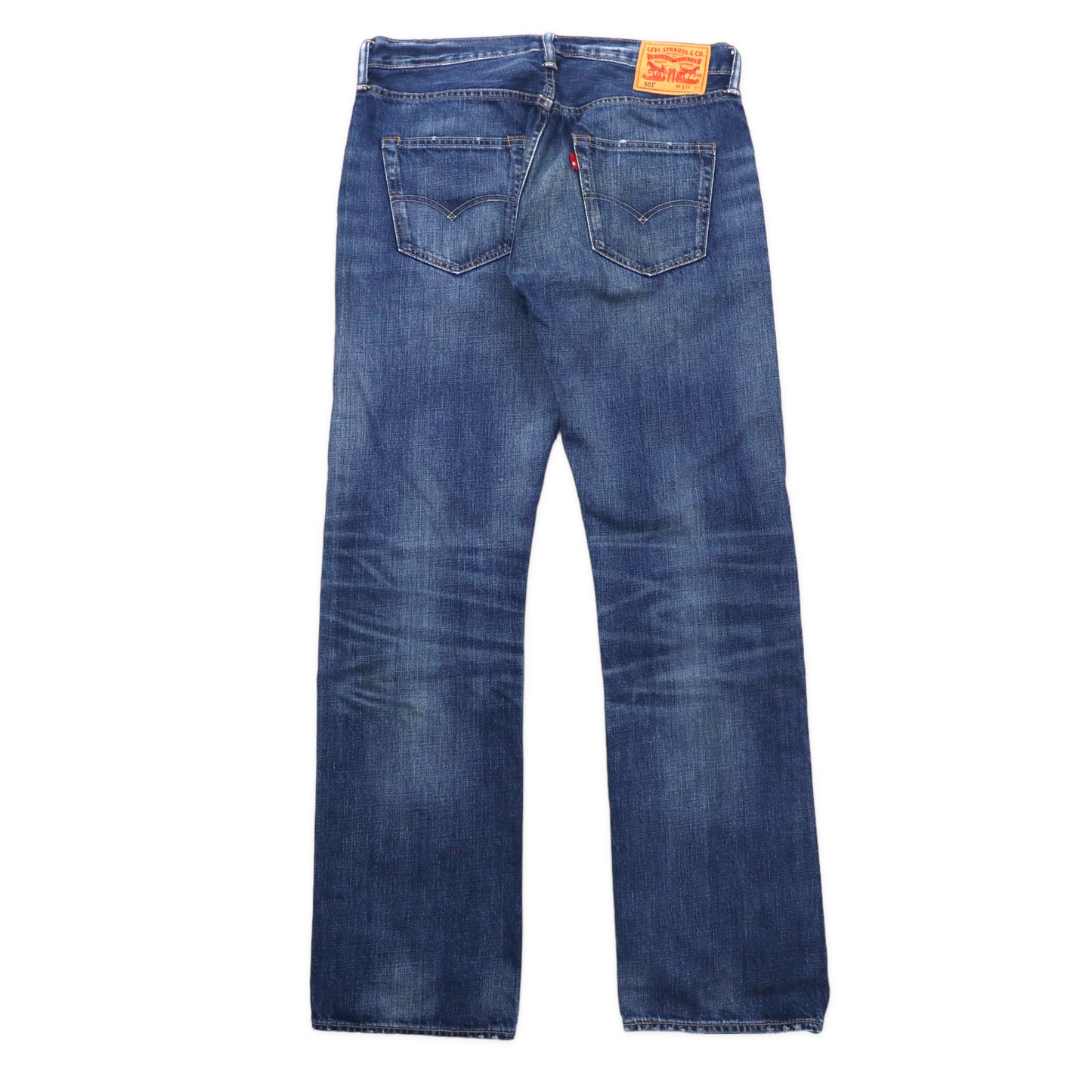 Levi's 501 デニムパンツ 34 ブルー 革パッチ コーンミルズ社 エイジド ヴィンテージ加工 501-1486