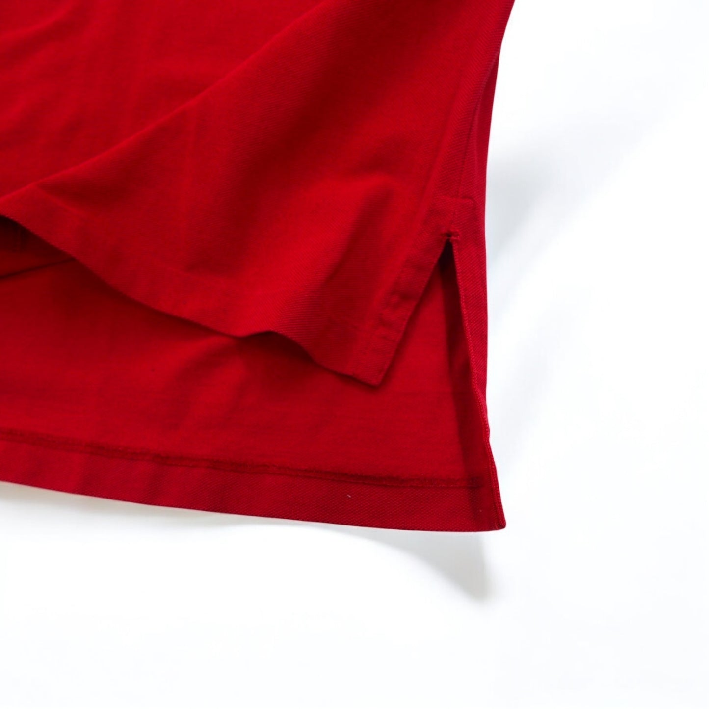 Polo by Ralph Lauren 90s Long Sleeve Polo Shirt L Red Pima Cotton Piqué Small Pony Embroidery Made in Peru