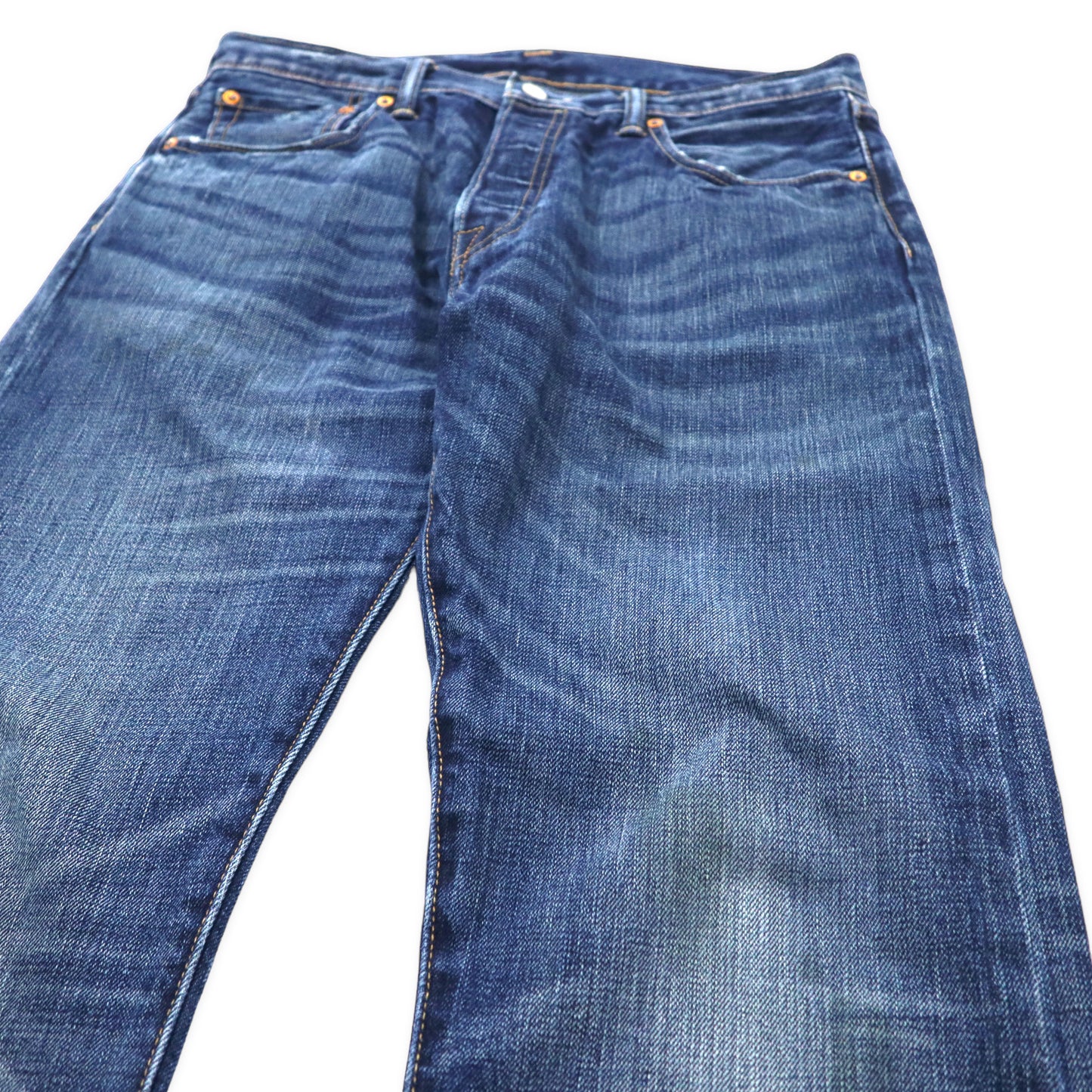 Levi's 501 デニムパンツ 34 ブルー 革パッチ コーンミルズ社 エイジド ヴィンテージ加工 501-1486