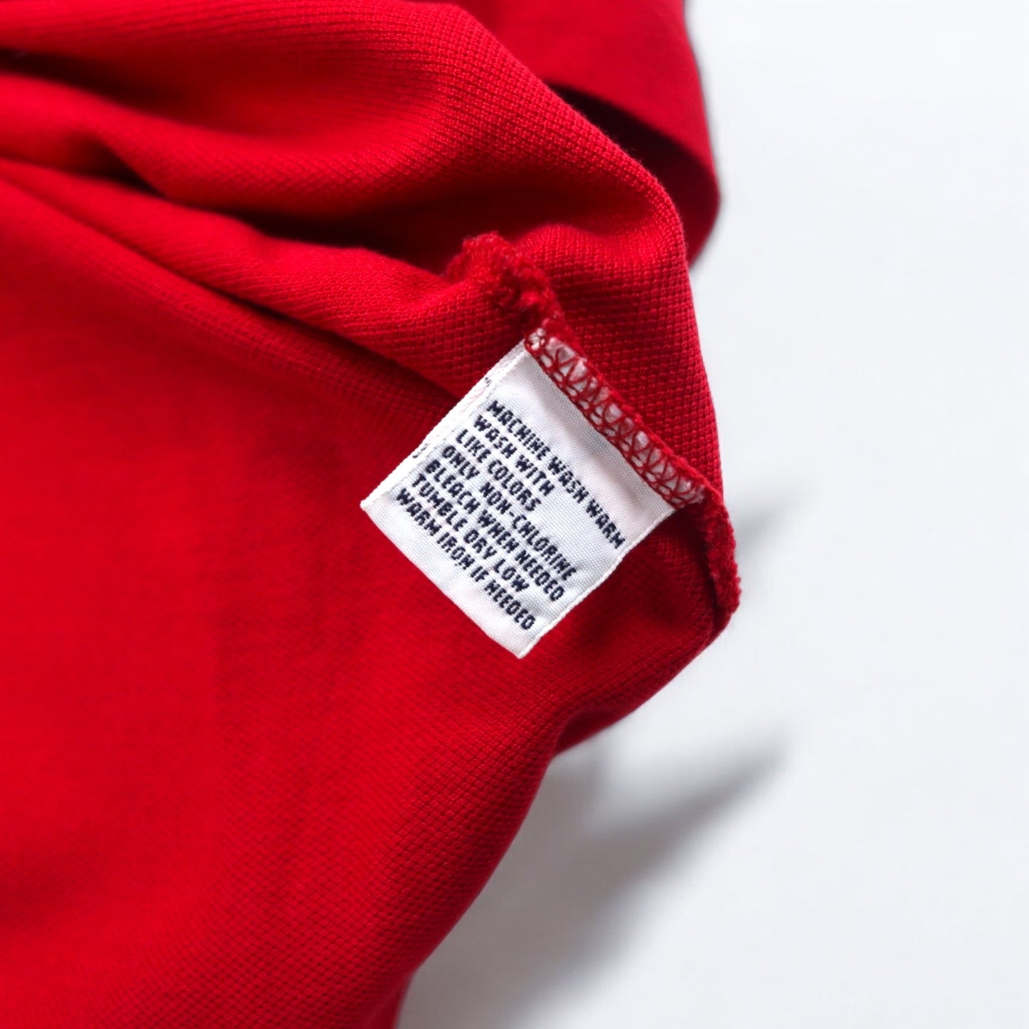 Polo by Ralph Lauren 90s Long Sleeve Polo Shirt L Red Pima Cotton Piqué Small Pony Embroidery Made in Peru