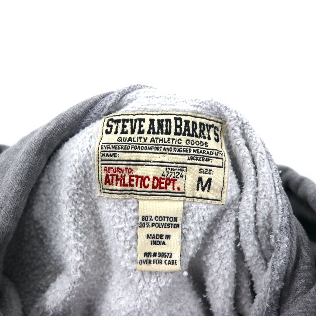 90s STEVE AND BARRY'S Reverse Weave Pullover Hoodie, Medium, Gray, Cotton, College, Indiana Arch Logo