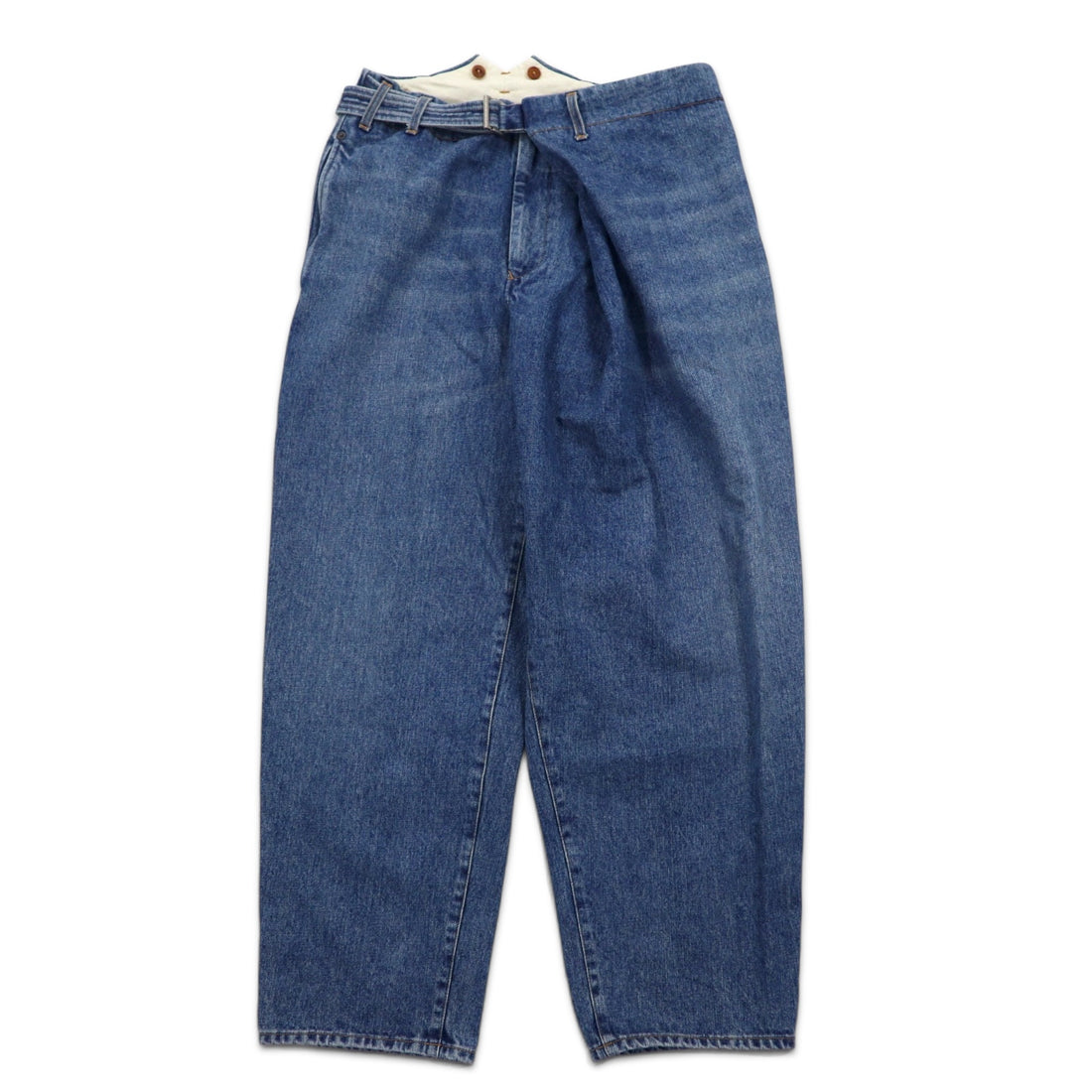 KHOKI Wrap Trousers 22AW Denim Pants 1 Blue Cotton Made in Japan 22sw-p-05