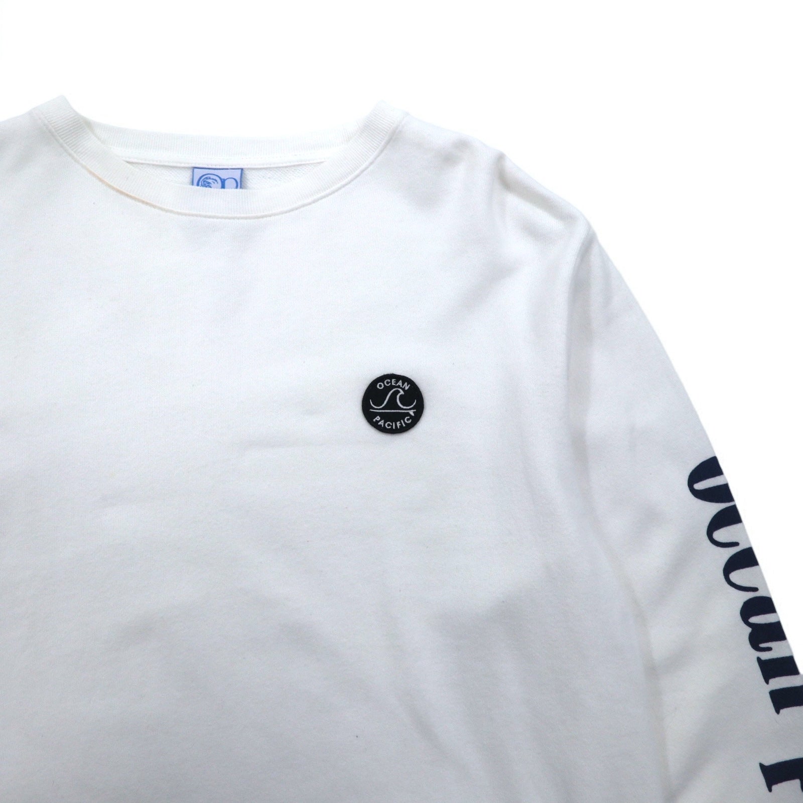 ocean pacific ロングスリーブ Tシャツ M ホワイト コットン 袖プリント