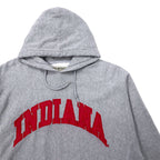 90s STEVE AND BARRY'S Reverse Weave Pullover Hoodie, Medium, Gray, Cotton, College, Indiana Arch Logo