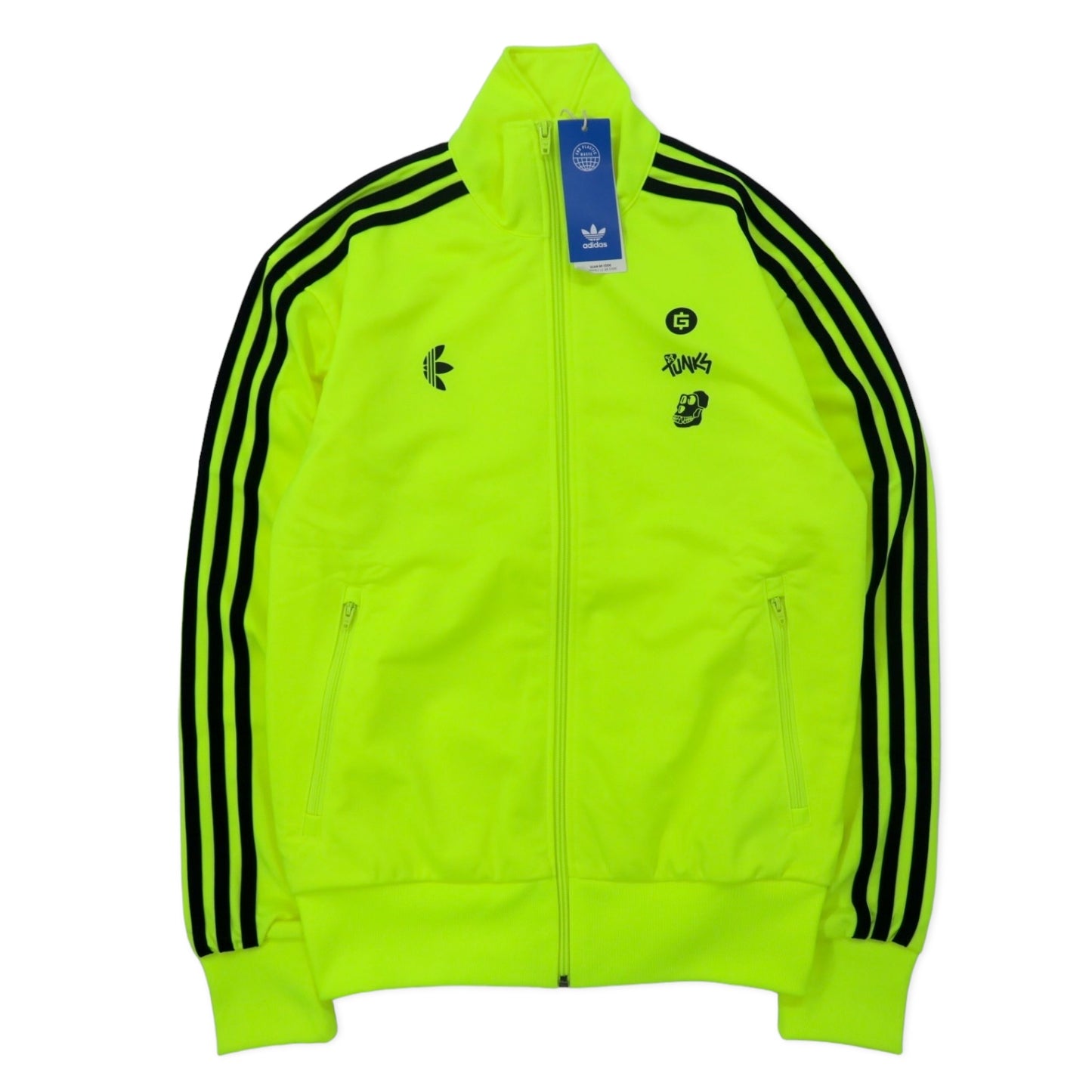 adidas originals × BAYC × PUNKS トラックジャケット ジャージ セットアップ XS イエロー ポリエステル トレフォイルロゴ 3ストライプス 未使用品 NFT保有者限定品