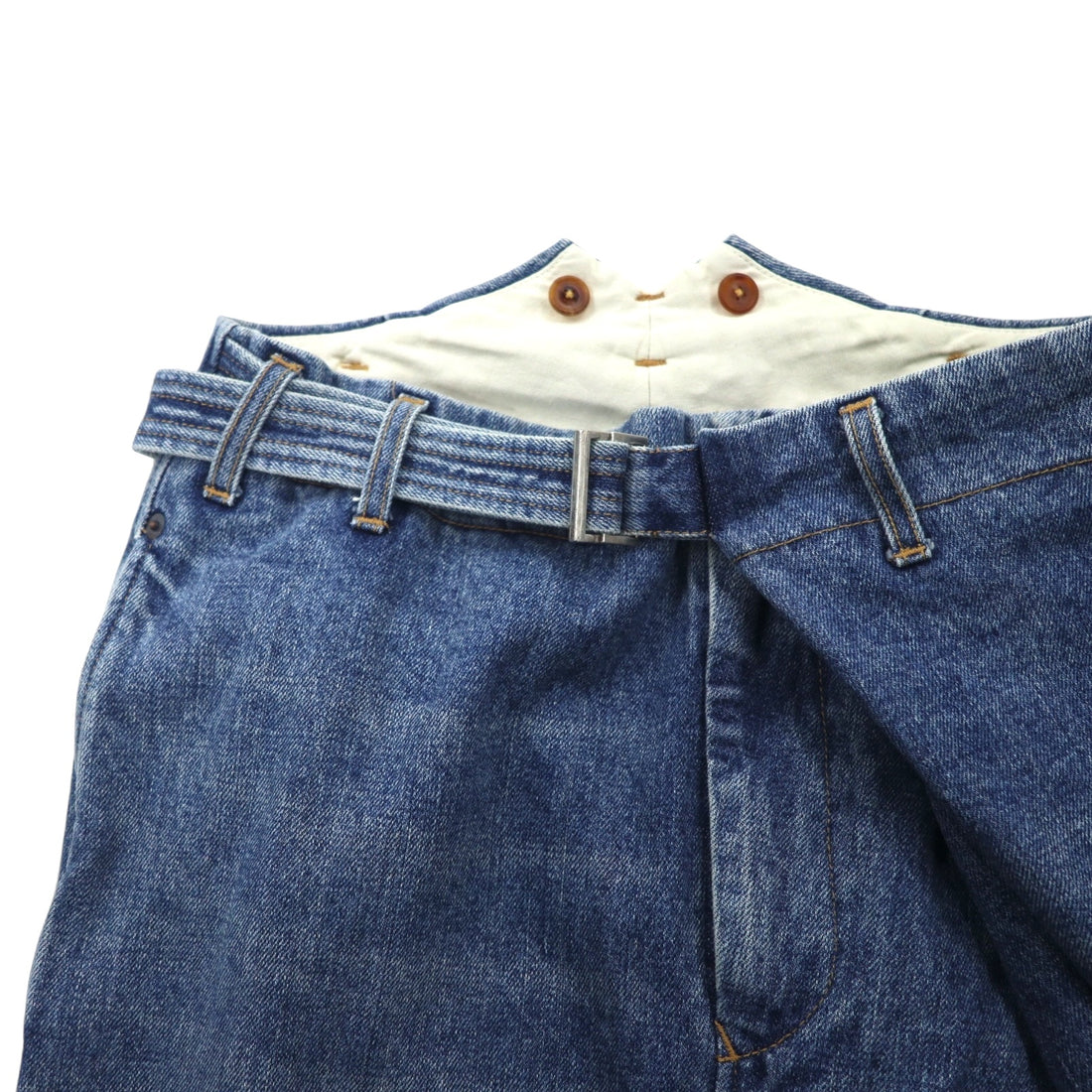 KHOKI Wrap Trousers 22AW Denim Pants 1 Blue Cotton Made in Japan 22sw-p-05