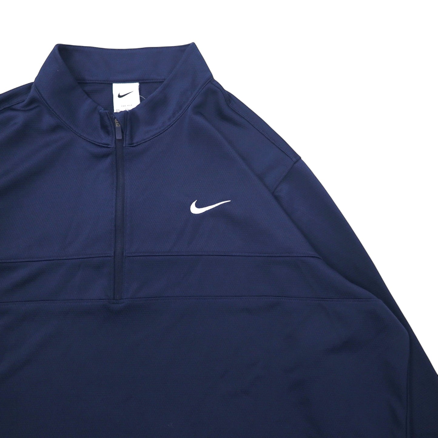 NIKE ドライフィット ハーフジップ トラックシャツ ジャージ XXL ネイビー ポリエステル スウォッシュロゴ 刺繍 DRI-FIT Half-Zip GOLF Pullover CK6076-451