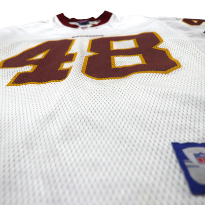 reebok ゲームシャツ M ホワイト ポリエステル メッシュ ナンバリング NFL Washington Redskins フットボール ユニフォーム