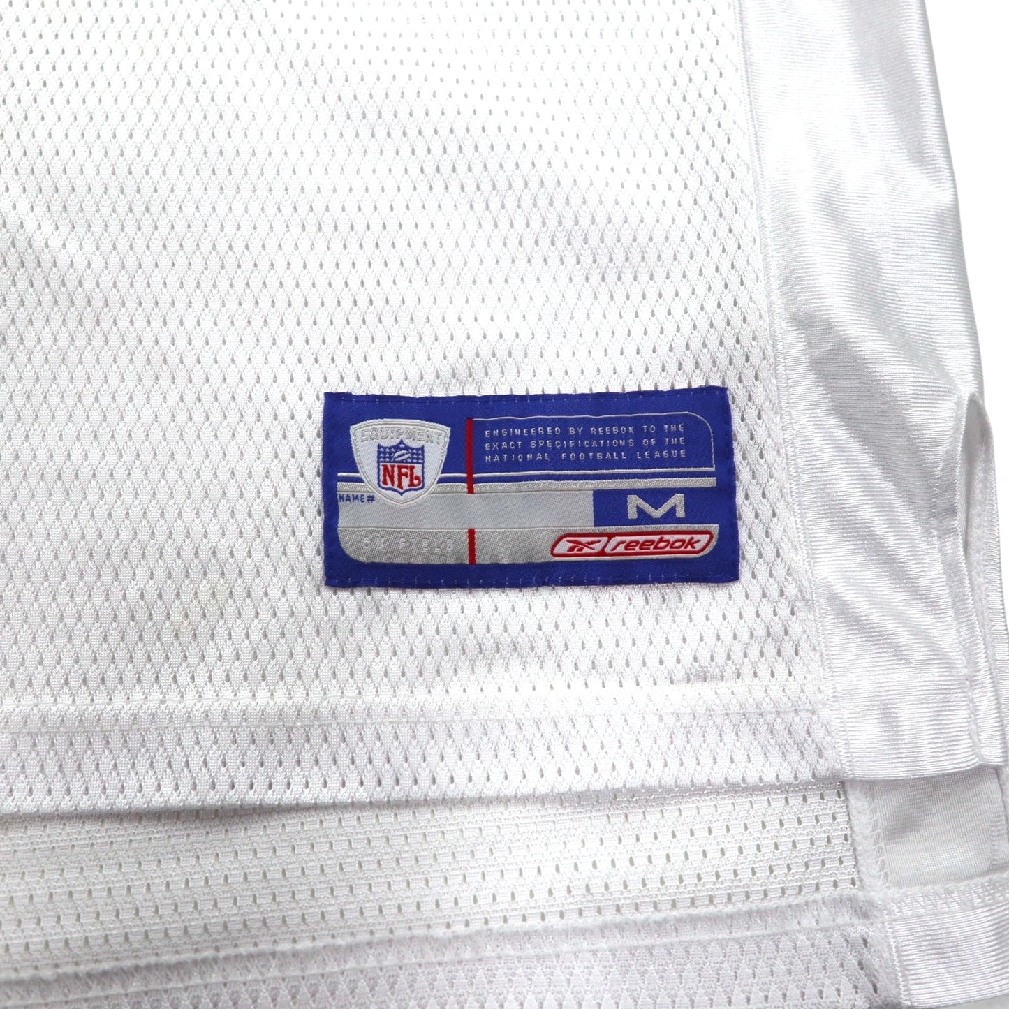 reebok ゲームシャツ M ホワイト ポリエステル メッシュ ナンバリング NFL Washington Redskins フットボール ユニフォーム