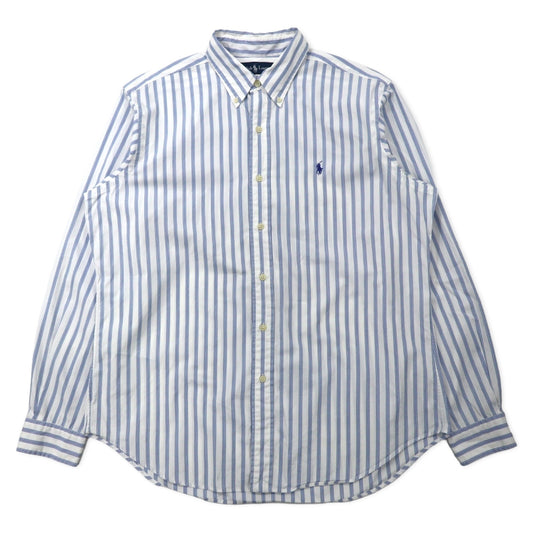 Ralph Lauren ボタンダウンシャツ L ホワイト ストライプ コットン CLASSIC FIT スモールポニー刺繍