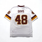 reebok ゲームシャツ M ホワイト ポリエステル メッシュ ナンバリング NFL Washington Redskins フットボール ユニフォーム