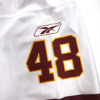 reebok ゲームシャツ M ホワイト ポリエステル メッシュ ナンバリング NFL Washington Redskins フットボール ユニフォーム