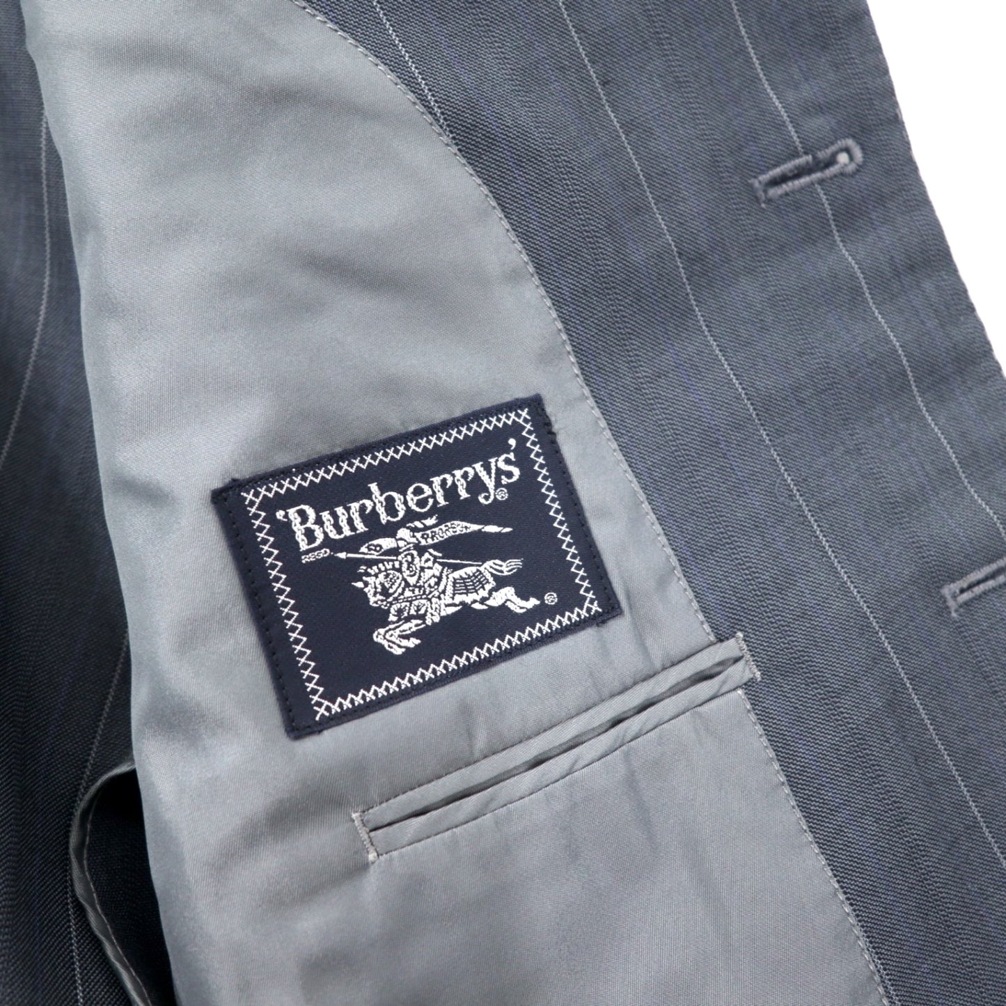 Burberrys オールド 2B テーラードジャケット 96-86-170 AB5 グレー ストライプ ウール モヘア 日本製