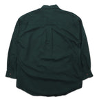 CHAPS RALPH LAUREN 90s Button-down Shirt, L, Green, Cotton, Embroidered Logo, Made in Guatemala