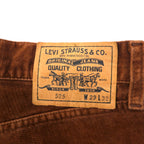Levi's イタリア製 90年代 ベロア ブーツカット フレアパンツ 29 ブラウン コットン 白タブ スモールe ジッパーフライ ボタン裏I13 525-6328