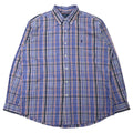 日本然リトテ-古着オンライン-Ralph Lauren ボタンダウンシャツ XL ブルー チェック TWO-PLY COTTON スモールポニー刺繍-Ralph Lauren Button-Down Shirts XL Blue CHECKED TWO-PLY Cotton Small Pony Embroidery