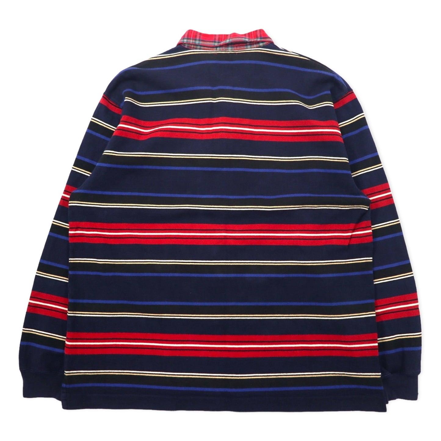 J.CREW 90年代 ラガーシャツ L ネイビー ボーダー コットン