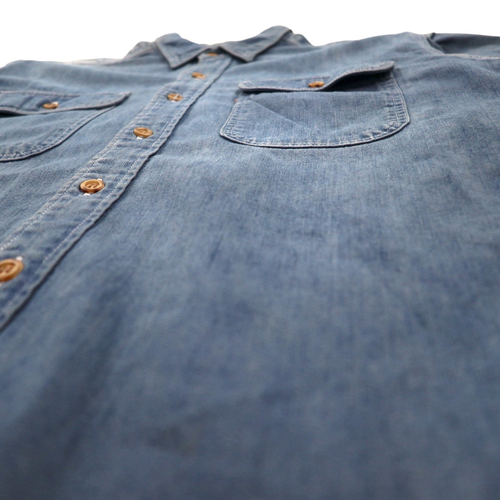 Levi's 90年代 デニム ワークシャツ L インディゴ ブルー コットン 胸ポケット 日本製