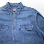 Levi's 90年代 デニム ワークシャツ L インディゴ ブルー コットン 胸ポケット 日本製