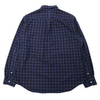 RALPH LAUREN Button Down Shirt XL Navy Check Cotton Small Pony Embroidery