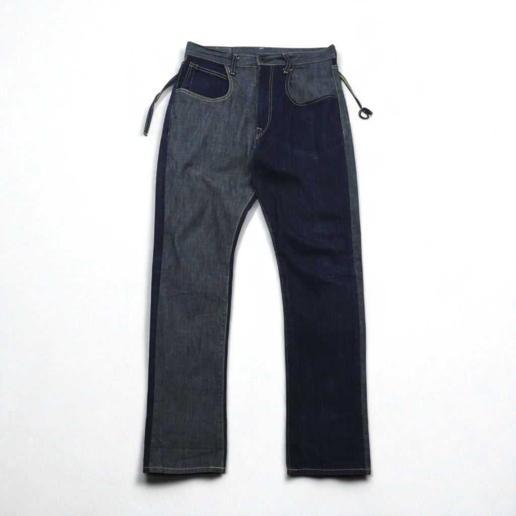 KAPITAL MOTTAINAI Denim Pants, Size M, Two-Tone, Milk Carton Label, EK-682