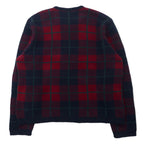 Polo by Ralph Lauren Vネック ニット セーター XL ネイビー チェック ラムウール