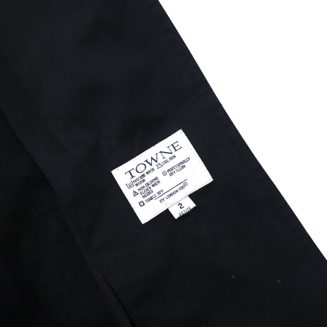 TOWNE BY LONDON FOG 90年代 フード着脱式 トレンチコート M ブラック ポリエステル コットン ライナー着脱式