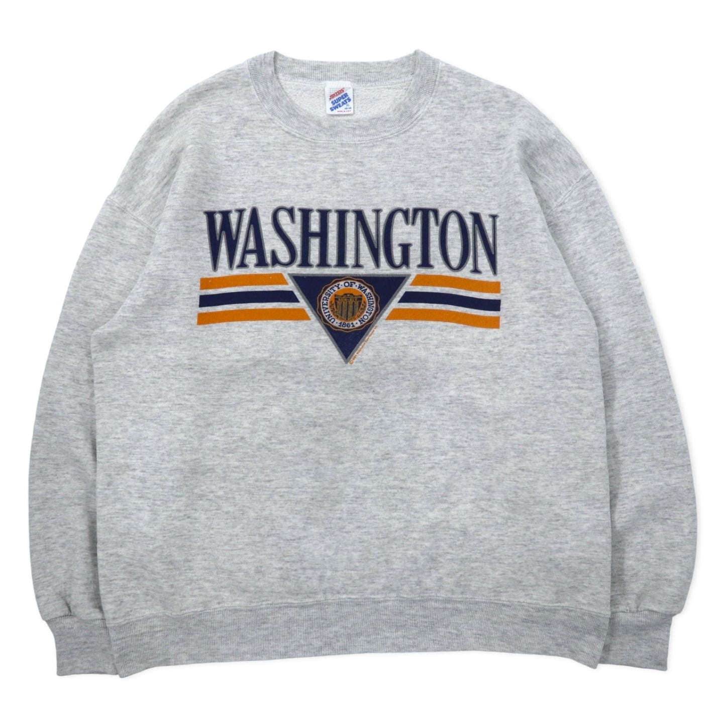 JERZEES USA製 90年代 カレッジ プリント スウェット XL グレー コットン WASHINGTON