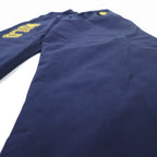 POLO RALPH LAUREN ロゴプリント イージーパンツ S ネイビー イエロー コットン ビッグポニー