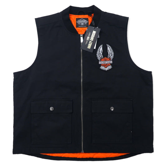 HARLEY DAVIDSON 120周年記念モデル フルジップベスト XL ブラック コットン キルティングライナー VEST-120th 97044-23VM 未使用品