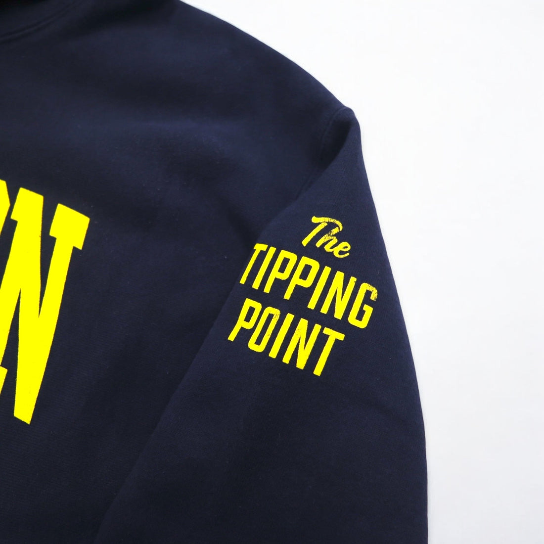 Champion Reverse Weave Pullover Hoodie, 3XL, Navy, Cotton, Fleece Lining, HOUSTON Arch Logo, Blue Single Tag, Reprint, Made in Honduras