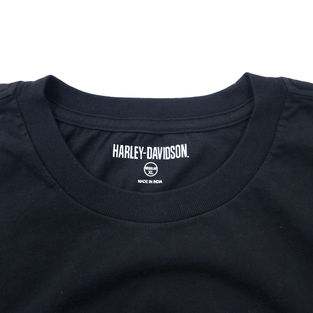 HARLEY DAVIDSON Logo Print T-shirt XL Black Cotton TEE-KNIT 96101-21VM Unused item
