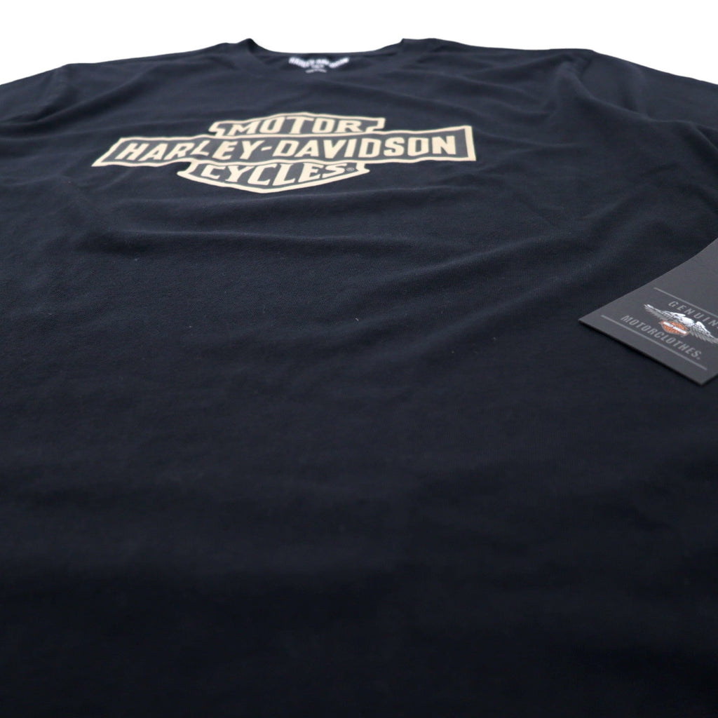 HARLEY DAVIDSON Logo Print T-shirt XL Black Cotton TEE-KNIT 96101-21VM Unused item