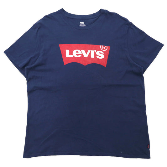 Levi's ロゴプリントTシャツ XXL ネイビー コットン ビッグサイズ