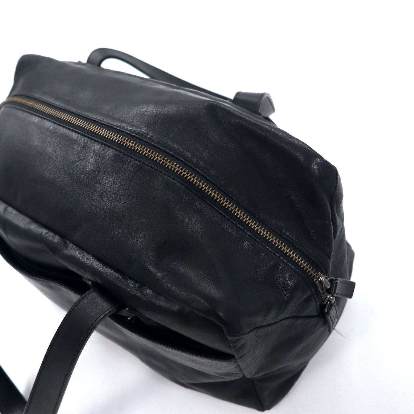 PORTER Butterfly All Leather Boston Bag Duffel Bag Black