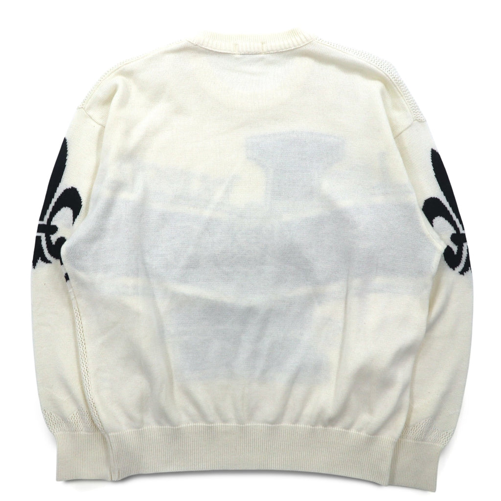 Vintage 90s Japan Made Street Sweater LESHURON SPORTS UOMO 刺繍 ニット セーター XL ホワイト