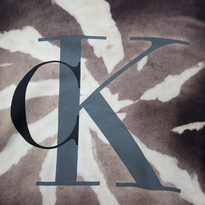 Calvin Klein 90年代 USA製 CKロゴ スウェット L ブラック コットン タイダイ ブリーチ