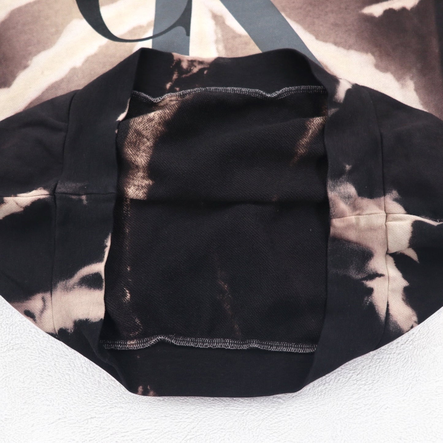 Calvin Klein 90年代 USA製 CKロゴ スウェット L ブラック コットン タイダイ ブリーチ