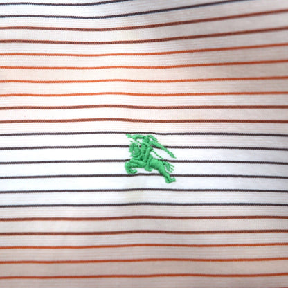 BURBERRY BLACK LABEL 半袖 プルオーバーシャツ M オレンジ ボーダー コットン