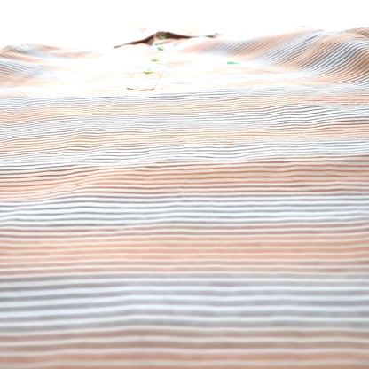 BURBERRY BLACK LABEL 半袖 プルオーバーシャツ M オレンジ ボーダー コットン