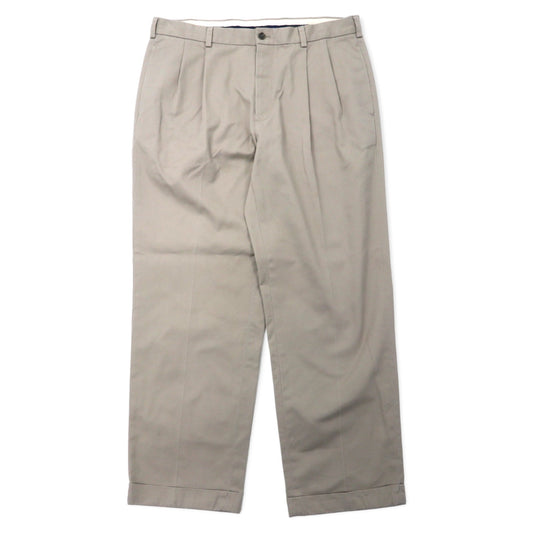 日本然リトテ-古着オンライン-Brooks Brothers 2タック ワイドシルエット チノ スラックスパンツ 36 ベージュ コットン-BROOKS BROTHERS 2 TUCK Wide Silhouette Chino Slacks Pants 36 Beige Cotton