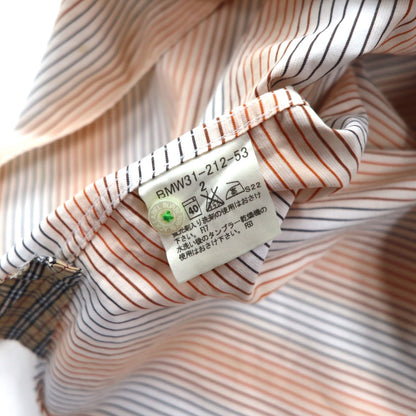 BURBERRY BLACK LABEL 半袖 プルオーバーシャツ M オレンジ ボーダー コットン