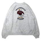 日本然リトテ-古着オンライン-Hanes USA製 90年代 ACTIVEWEAR フットボール プリント スウェット XL グレー コットン IRON WOOD EAGLES-HANES USA MADE 90's ActiveWear Football Print Sweatshirt XL Gray Cotton IRON WOOD EAGLES